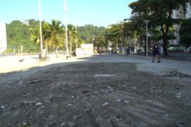 Trecho da Praia do Gonzaguinha é interditado para início das obras de reurbanização da orlaFoto