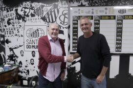 Lisca e Rueda (presidente do Santos FC)