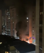 Incêndio atinge restaurante em Santos: vídeo