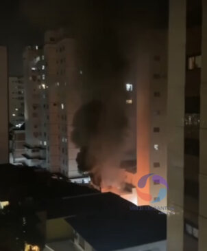 Incêndio atinge restaurante em Santos: vídeo