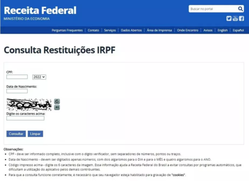 Site da Receita Federal