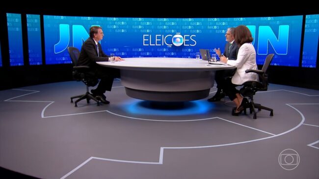 Bolsonaro em entrevista no Jornal Nacional