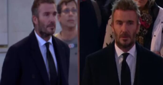 Beckham chegou por volta das 2h da manhã para entrar na fila do velório da rainha Elizabeth 2ª