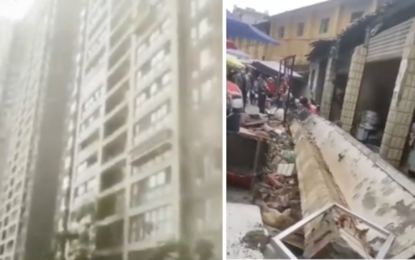 Algumas construções ficaram deterioradas