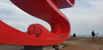 Escultura fica localizada no Emissário Submarino em Santos