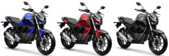 Na Fazer FZ15 ABS, as tomadas de ar protuberantes fazem uso ativo do fluxo para ajudar a resfriar o motor