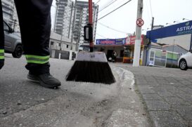 Foram realizados serviços como cortes de mato, recolha de entulho e itens inservíveis das vias e varrição.