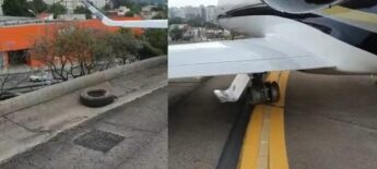 Aeronave parou em cima de barranco, quase em avenida