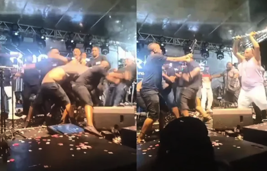 Discussão entre bandas termina com briga generalizada de músicos em cima de palco na Bahia