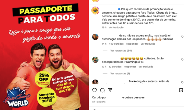 Promoção do Beto Carrero para petistas