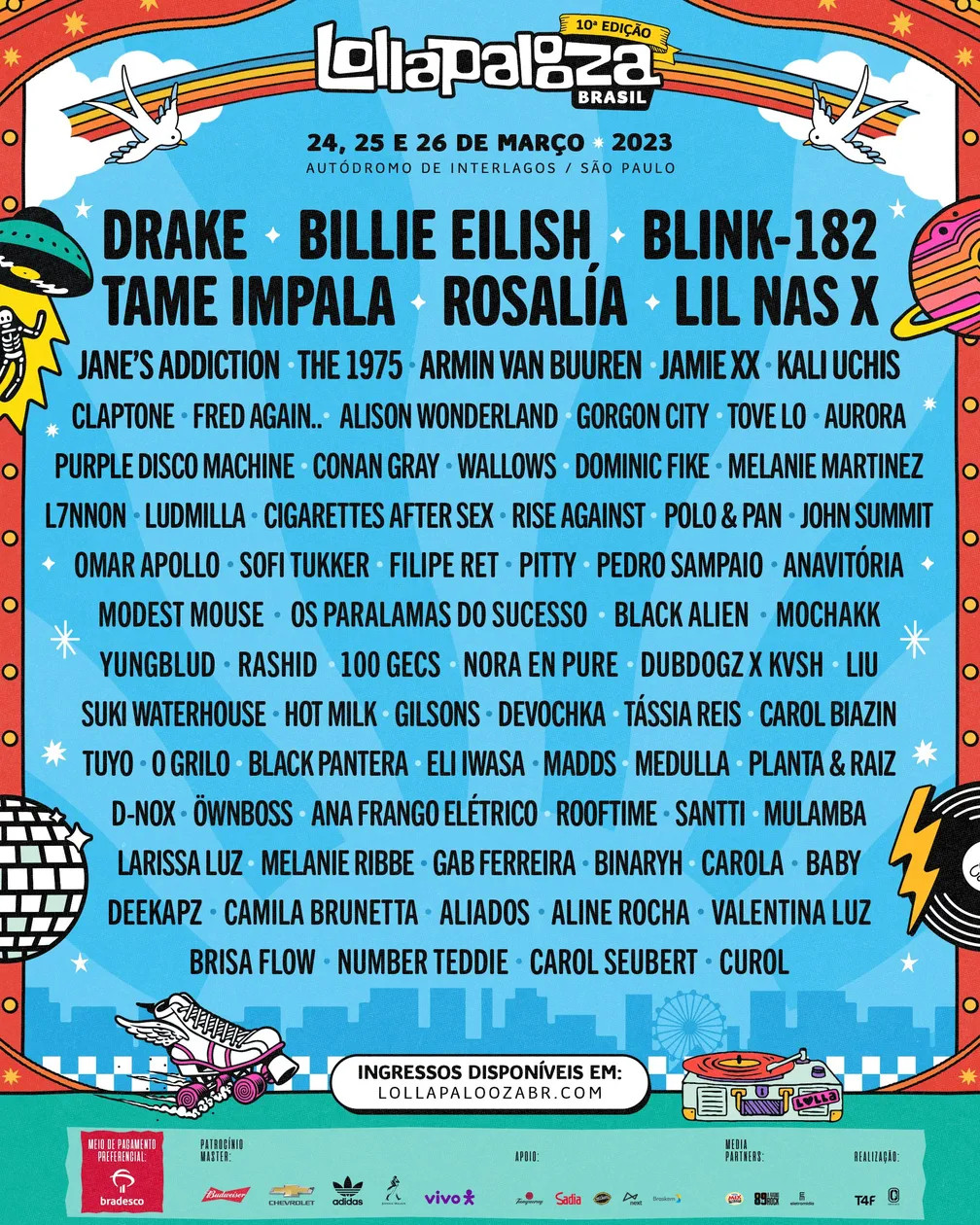 lollapalooza divulga line up2023