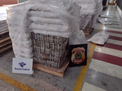 Meia tonelada de cocaína estava escondida em carregamento de resina