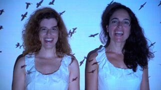 O espetáculo é uma brincadeira entre a musicalidade das palavras e as barreiras encontradas entre os dois idiomas