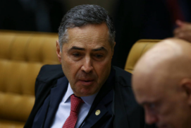 O ministro Luís Roberto Barroso durante sessão do STF, em Brasília