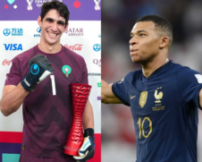 Bounou, goleiro de Marrocos, e Mbappé, craque francês