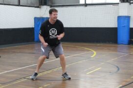 Alunos tiveram a chance de participar de uma clínica ministrada por Rafael Franco, ex-jogador e técnico profissional, com passagem pela liga universitária norte-americana