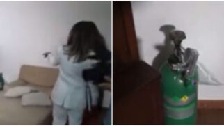 O cilindro de oxigênio teria sido deixado pelos antigos moradores, Jair e Michelle Bolsonaro