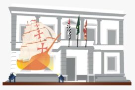 A Sedetur promove um show de projeção mapeada sobre a fundação da Vila de São Vicente