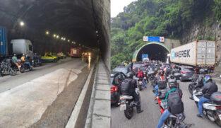 Subida da Imigrantes tem congestionamento causado por incêndio de veículo dentro do túnel