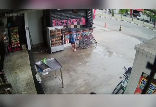 Suspeito pegou um espeto inteiro com frangos e fugiu de bicicleta