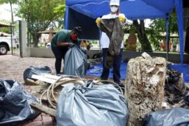 Foram recolhidas 257 toneladas de entulhos e sujeira