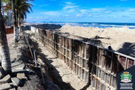 A primeira fase do projeto está sendo realizada entre a divisa com Praia Grande e a Praça Dudu Samba