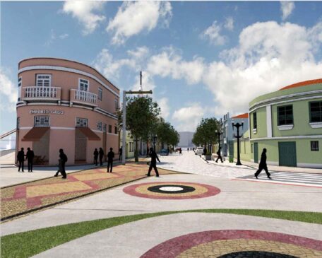 O espaço urbano foi privilegiado no projeto da Prefeitura, uma vez que as novas calçadas serão em concreto desempenado, cobrindo 1.033m², permitindo total acessibilidade, e contarão com cerca de 600m² de decoração em pedra portuguesa