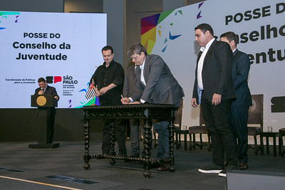 A solenidade ocorreu no Palácio dos Bandeirantes, no auditório Ulysses Guimarães