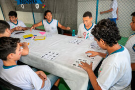 As escolas municipais de Praia Grande promoveram uma série de atividades onde os alunos puderam aprender sobre matemática de forma lúdica