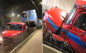 O acidente ocorreu no túnel Juscelino Kubitschek, na Vila Zilda, em Guarujá.