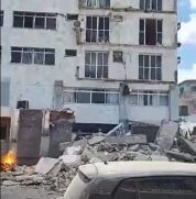 Situação do prédio após o desabamento em Belém