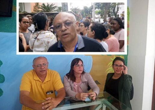 Presidente do Sindicato (foto detalhe) e diretoria encaminharam denúncia ao MPT de Santos