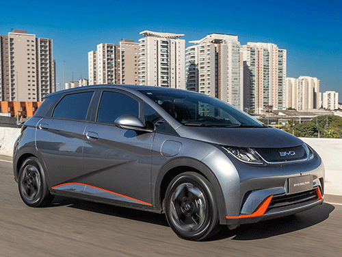 BYD Dolphin EV tem motor elétrico de 95 cavalos de potência e torque de 18,3 kgfm - Fotos: Luiz Humberto Monteiro Pereira/AutoMotrix e divulgação