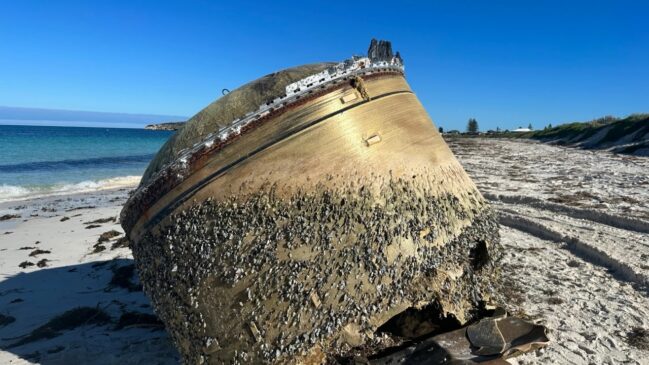 O cilindro se assemelha a uma peça de um modelo de foguete indiano frequentemente usado para lançar satélites