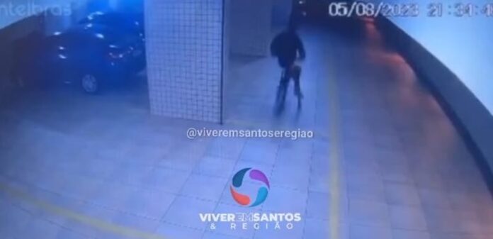 Os indivíduos levaram uma bicicleta da garagem da residência.