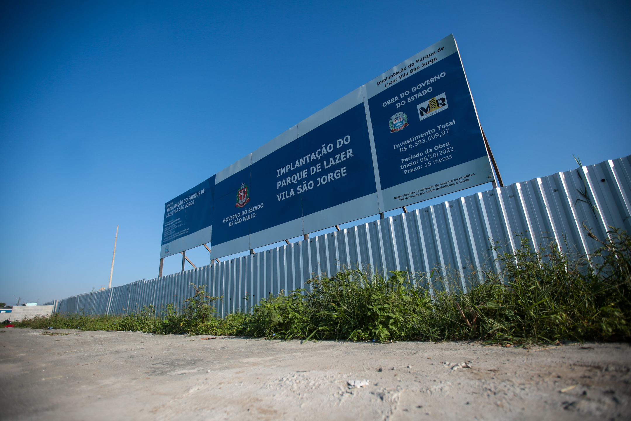 No Bairro Antártica, está sendo construído o futuro Parque Vila São Jorge