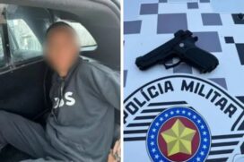 Um adolescente com um simulacro de arma de fogo foi apreendido nas proximidades de uma escola