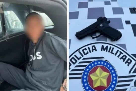 Um adolescente com um simulacro de arma de fogo foi apreendido nas proximidades de uma escola
