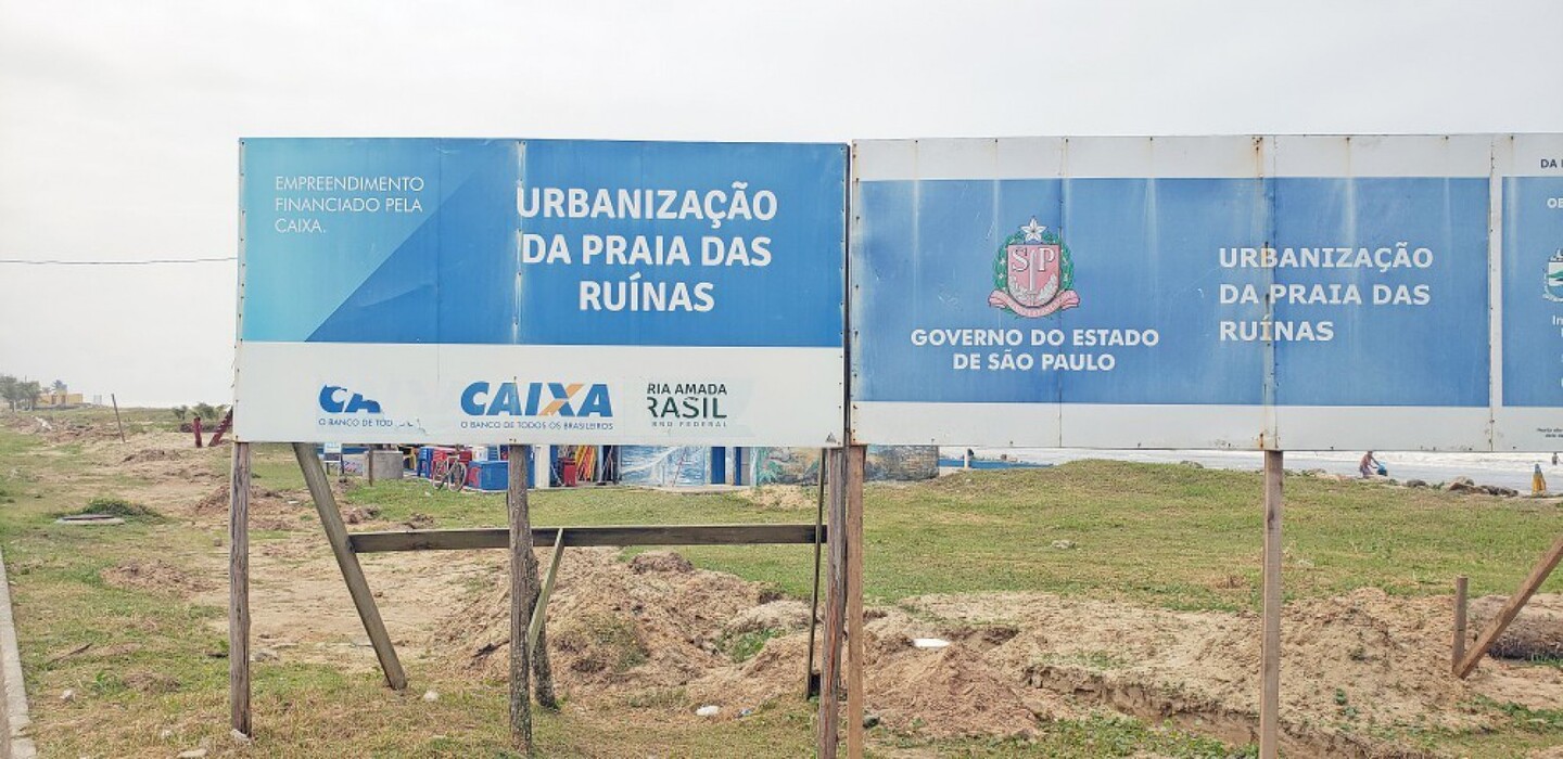 Revitalização do calçadão está com 70% das obras concluídas, na orla da praia no Ruínas