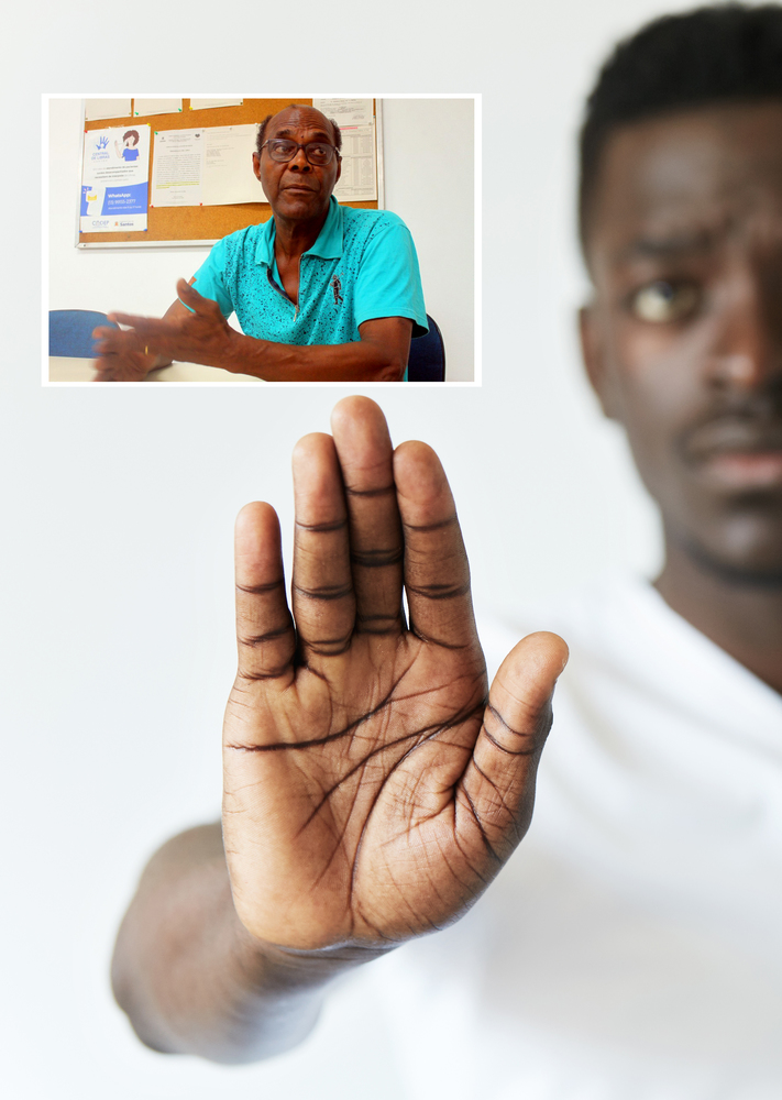 Silas (detalhe) vai processar a médica. O caso foi registrado como crime de preconceito de raça, por injúria, ofensa da dignidade ou decoro