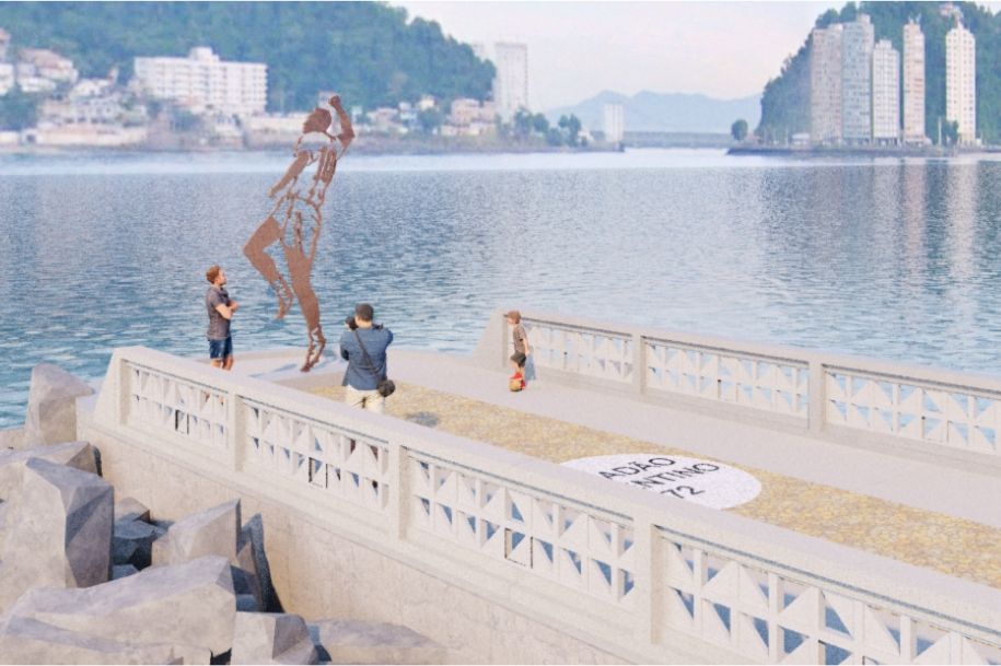 O Píer do Rei Pelé, trecho que compõe a Orla do Gonzaguinha, soma-se ao Parque da Juventude