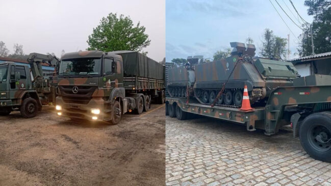 Exército enviou tanques para Blumenau para minimizar impacto das chuvas