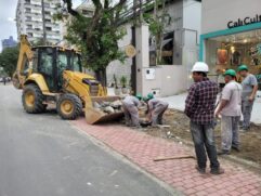 A empreiteira Fortnort Desenvolvimento Ambiental e Urbano Ltda. começou a refazer, nesta segunda-feira (2)