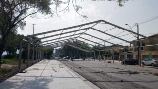 Estrutura foi montada para competição de skate no Jardim Casqueiro