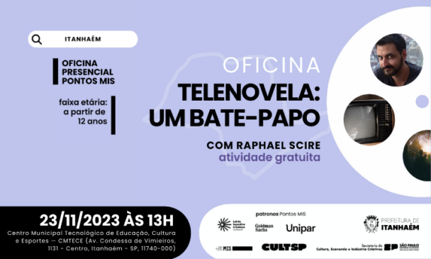 A palestra irá levantar as seguintes questões: como a telenovela atravessou gerações e se consolidou como o principal produto audiovisual brasileiro?