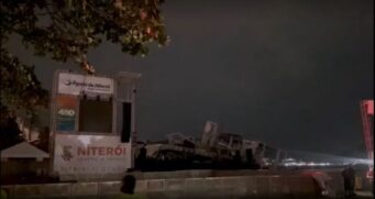 Não havia pessoas no local quando a estrutura cedeu, de acordo com a prefeitura. A apresentação integra a comemoração dos 450 anos de Niterói
