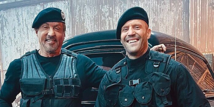 Sylvester Stallone e Jason Statham nos bastidores de 'Os Mercenários 4'