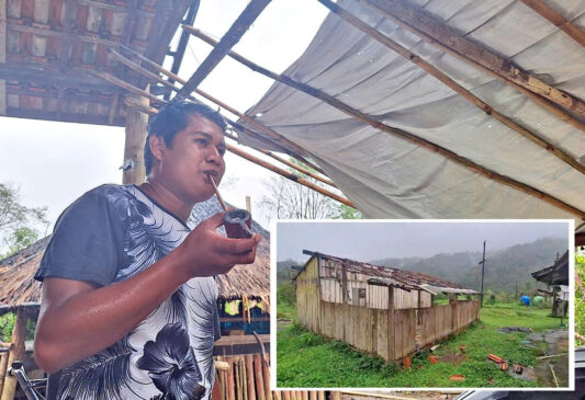 No total 18 casas e a escola também foram destelhadas, na aldeia guarani Rio Branco, em Itanhaém