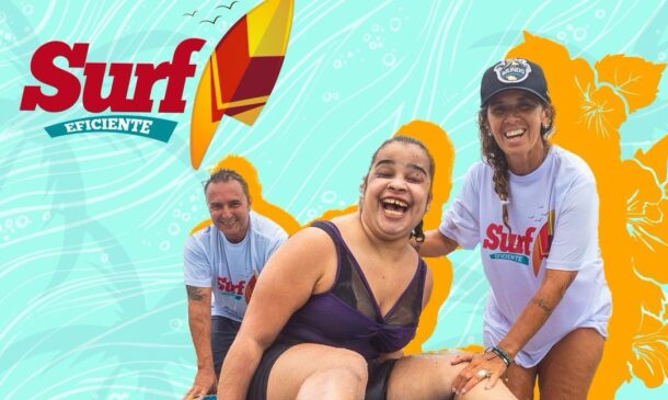 O Surf Eficiente também conta com o apoio da escola SUP Rema Forte  na Praia Grande