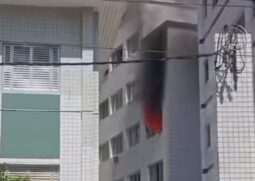 Incêndio atingiu apartamento na Praia Grande